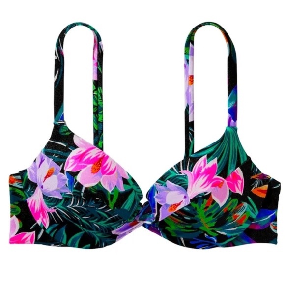 New! Victoria's Secret Black Palm Bikini Set 45583 - Picture 3 of 12